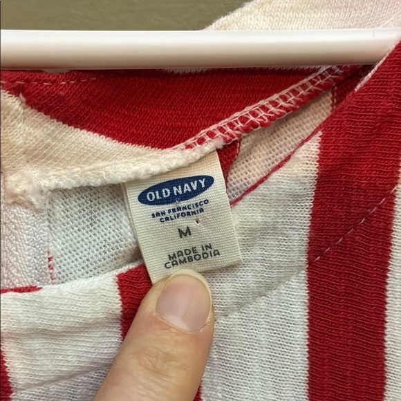 Old Navy Red and White Casual Raglan Sleeve Dress - Picture 2 of 12